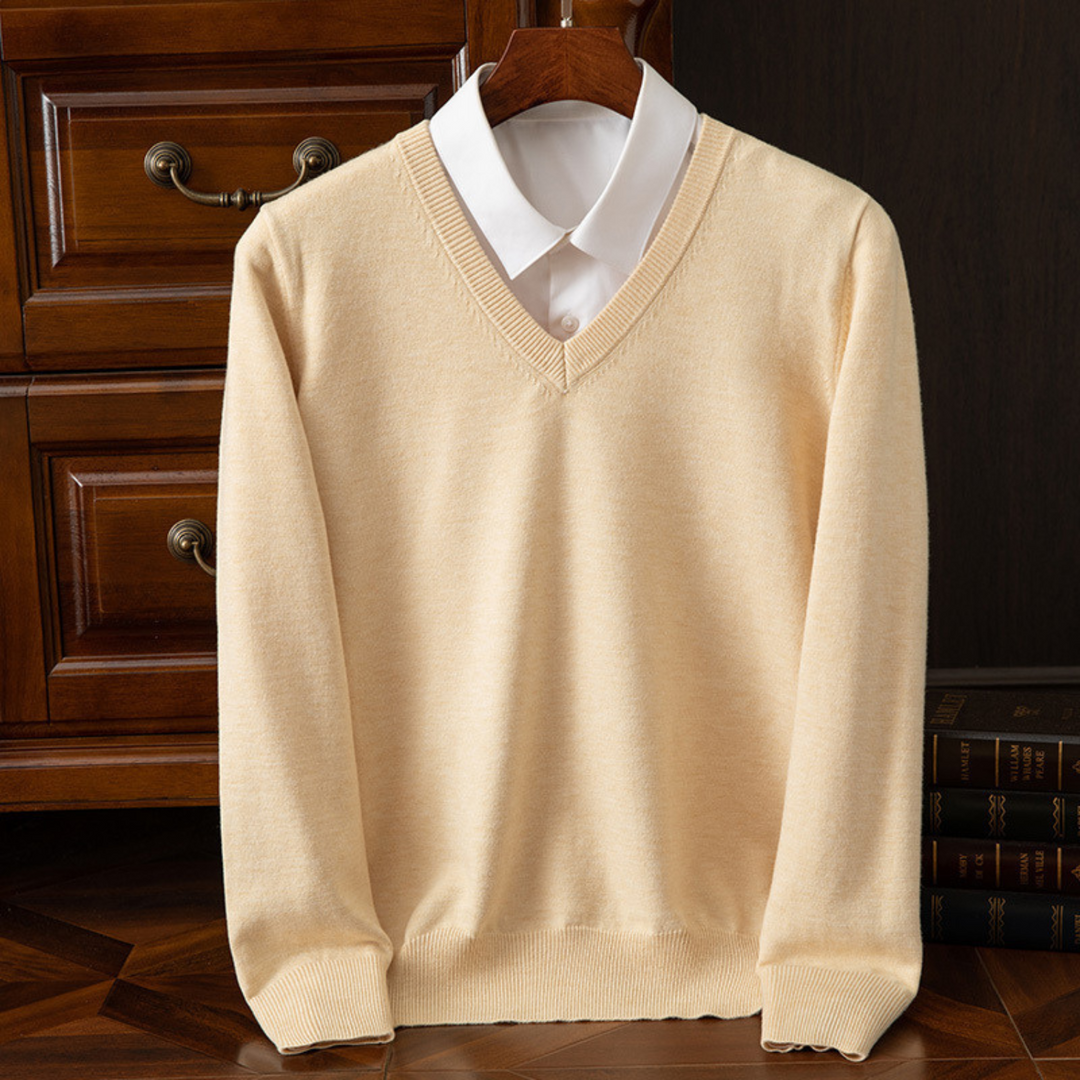 Premium Cashmere V-Neck Jumper