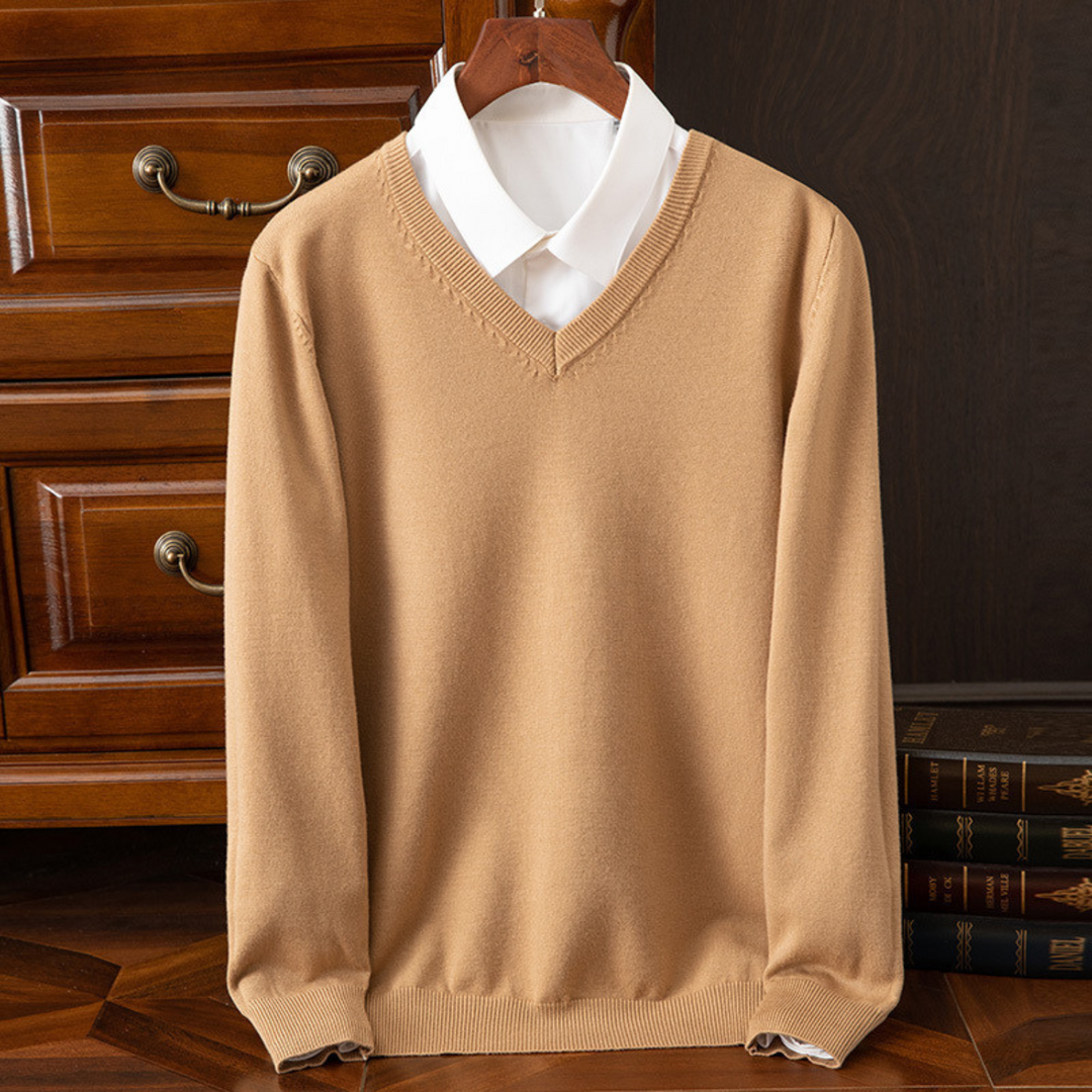 Premium Cashmere V-Neck Jumper