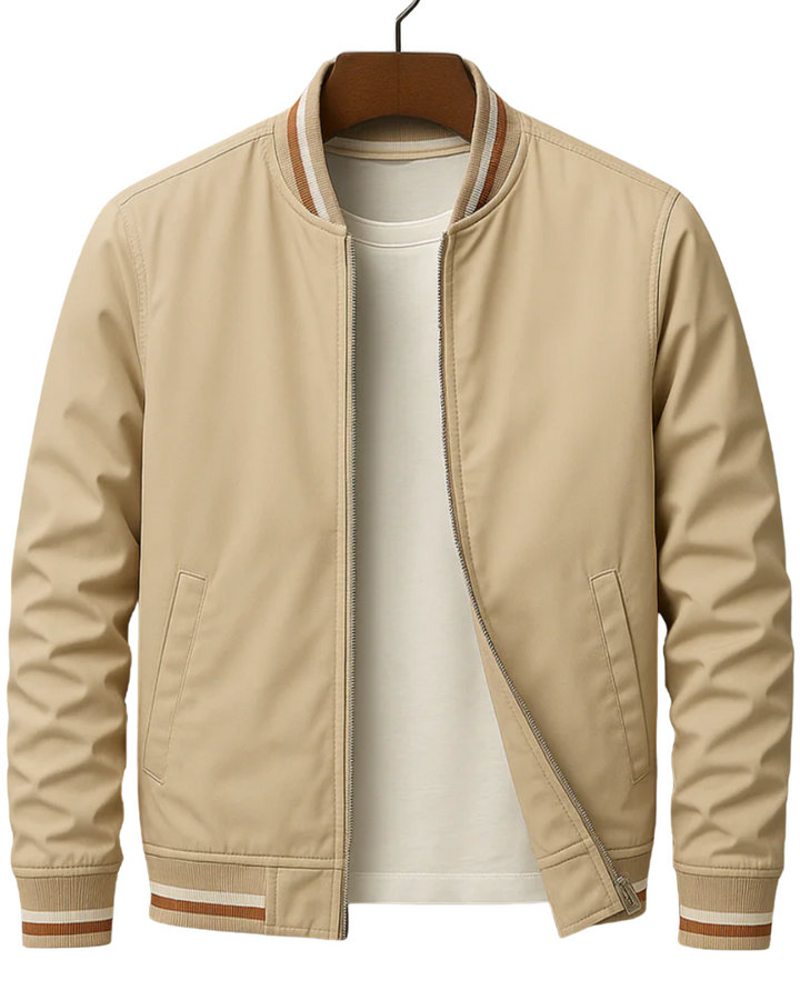 Elegant Bomber Jacket with Stripes