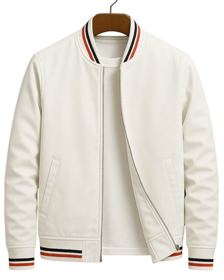 Elegant Bomber Jacket with Stripes