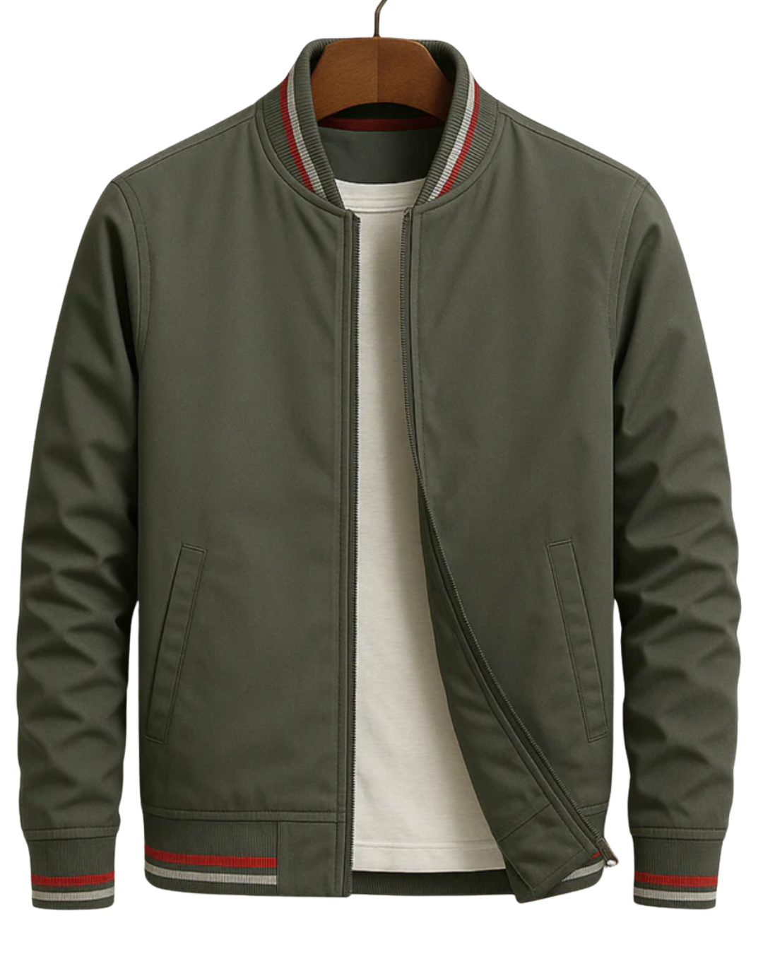 Elegant Bomber Jacket with Stripes