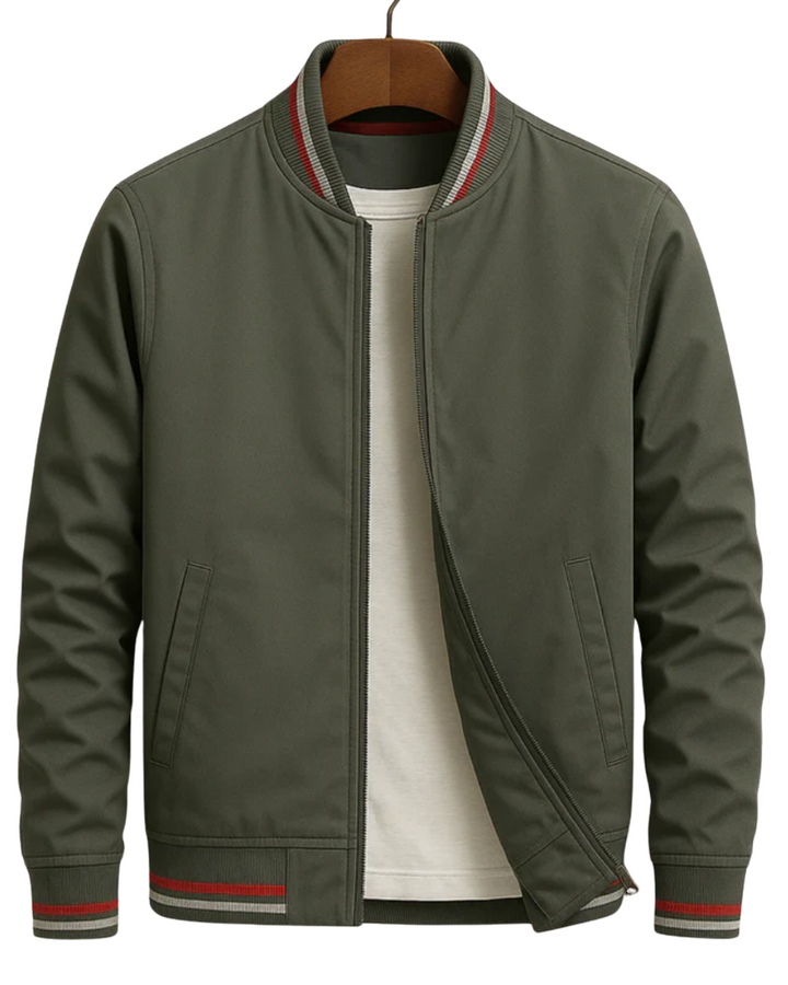 Elegant Bomber Jacket with Stripes