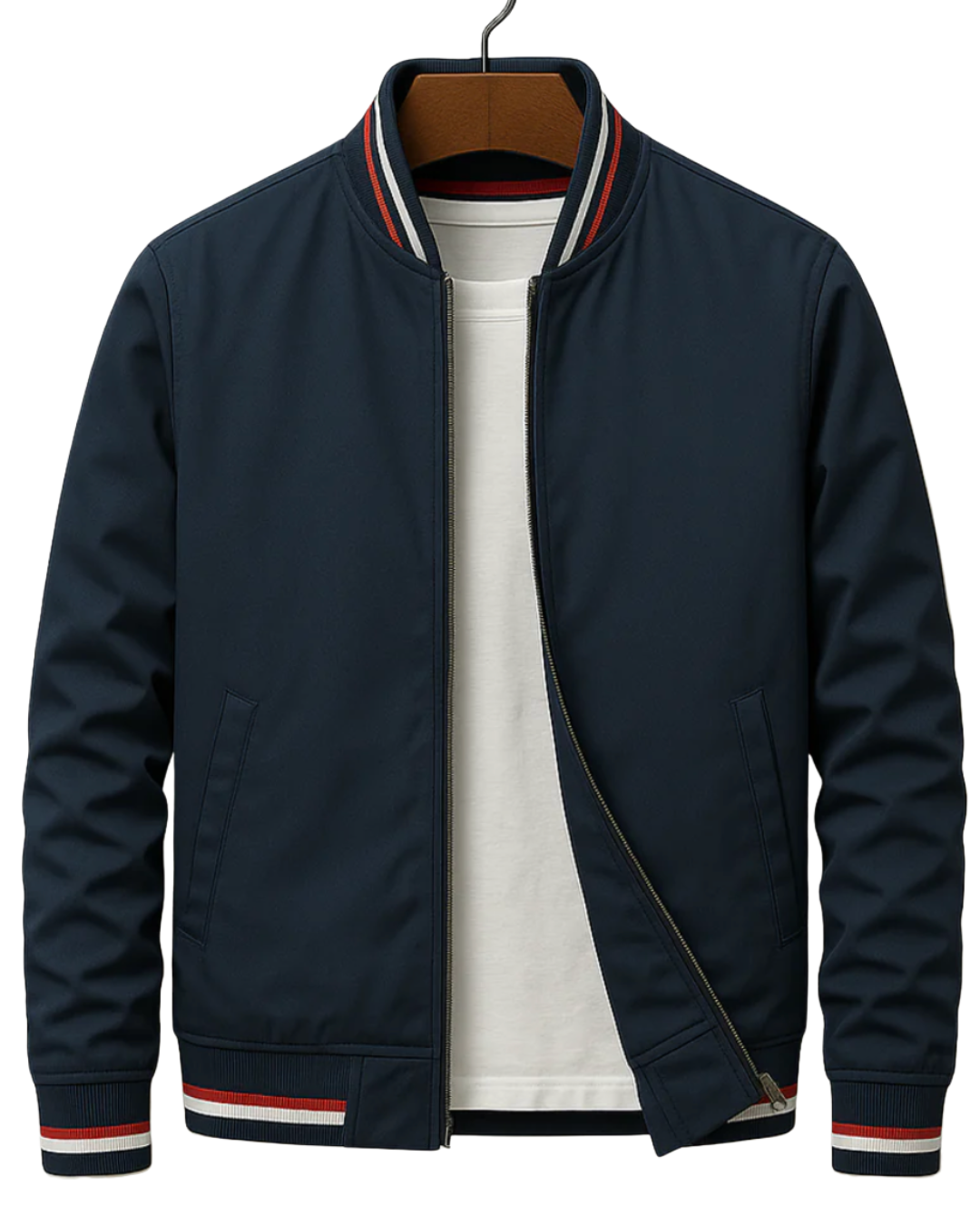 Elegant Bomber Jacket with Stripes