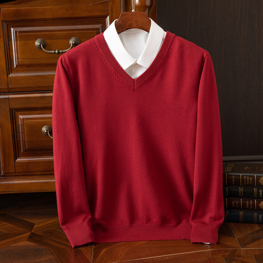 Premium Cashmere V-Neck Jumper