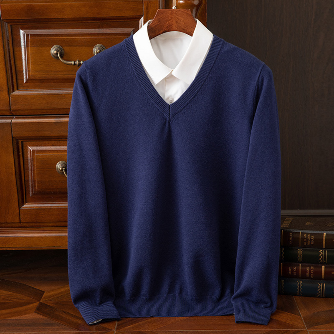 Premium Cashmere V-Neck Jumper