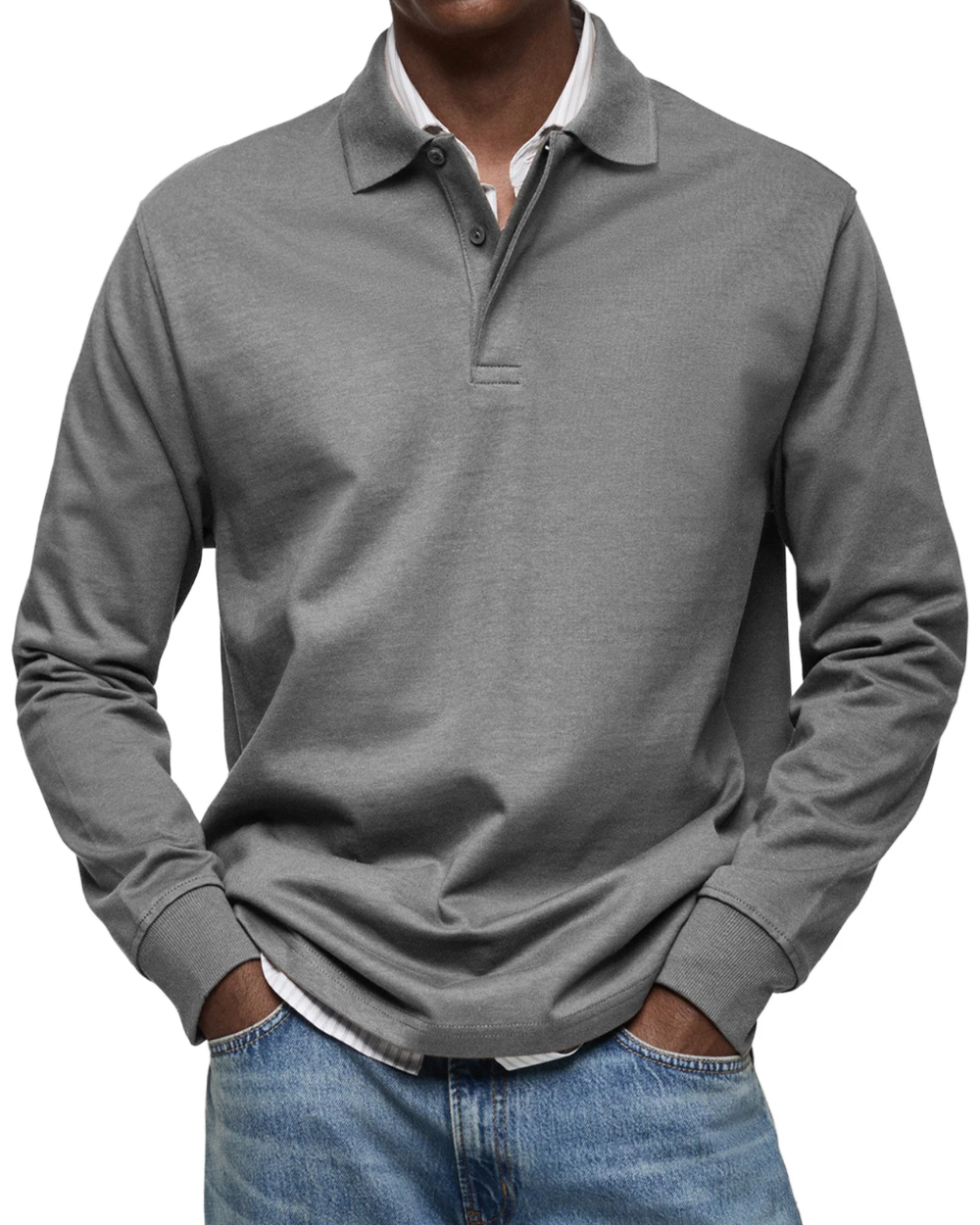 Luxury Long-Sleeve Polo