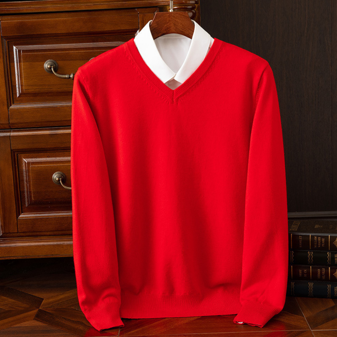 Premium Cashmere V-Neck Jumper