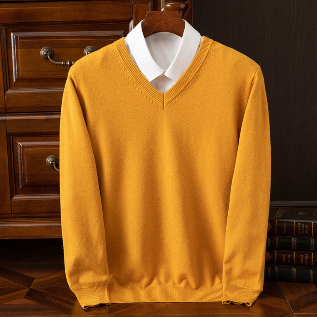 Premium Cashmere V-Neck Jumper