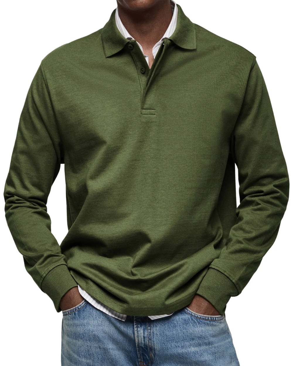 Luxury Long-Sleeve Polo